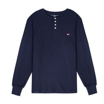 타미힐피거 써말 슬립 헨리 와플니트 긴팔티 남자 여자 티셔츠 09T4076-410