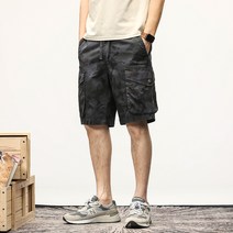 남자 봄여름 캐주얼 멀티 포켓 카고 반바지