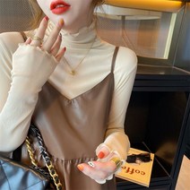 증명사진 패션 민소매 이너 레이어드 여배우st 상의 여성폴라티 타이트 환절기 유니크
