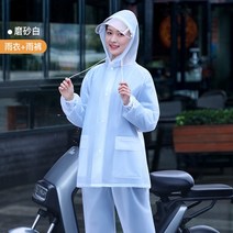 여성용 비옷 한 벌 두꺼운 성인 긴 전신 폭풍 방수 남성용 전기 자동차 분할 여름 품, L waist 63cm, [04] 004