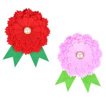 연아트 펠트 카네이션 브로치 만들기 코사지 10인용 어버이날 스승의날 어린이집 초등 유아 어린이, 10, 02_카네이션 핑크