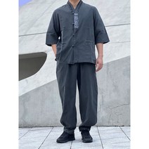 생활한복 개량한복 7부 전통문양 상하의 세트 남자 남성 여자 여성 여름 40년 전통 국내제작 면100% 계량 한복