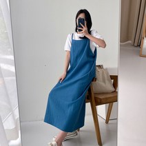 KUKU 국산 린넨 끈나시 롱 원피스 빅사이즈 임부복 맘룩 홈웨어 6색상