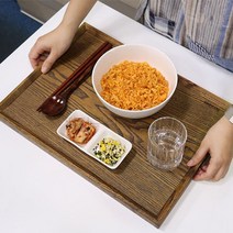 딱다구리 감성 옻칠 우드쟁반 트레이, 옻칠사각트레이