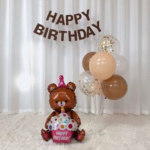파티아일랜드 브라운곰돌이 풍선 생일세트, 브라운 컵케이크 곰돌이세트