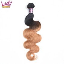 색상 1B/2/4/27/99J/레드/블루 옹 브르 번들 럭키 퀸 페루 바디 웨이브 번들 비 레미 30 인치 인간 헤어 익스텐션, 24 26 28_21, T1B/27_1