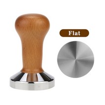 espress 커피 탬퍼 304 스테인리스 스틸 플랫 및 리플 베이스 5153 58mm, 너도밤나무 평지, 53mm