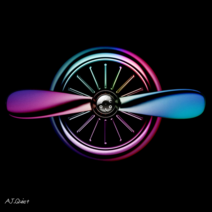 차량용 정품 파일럿 프로펠러 고급 메탈 인테리어 자동차 송풍구 방향제 (고급 케이스 + 리필 향 5p 포함), 1개, Rainbow