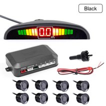 후측방경보 사각지대경고기능 전방감지 GreenYi Parktronic LED 주차 센서 역방향 백업 레이더 모니터 기 시스템 디스플레이, LED Display, 01 Black