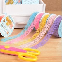 CAILOOM 마테 컬러 레이스 마스킹 색깔 테이프 다이어리 꾸미기 다꾸 제작, 1P, 주황색