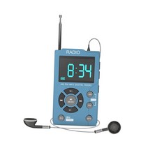 AM/FM 라디오 디지털 라디오 USB 소형 라디오 LCD 디스플레이 워크맨 라디오 걷기 체육관 하이킹 사무실 조깅을, 6cmx1.6cmx10cm, ABS, 파란색
