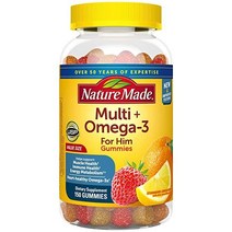 Nature Made Multi비타민 for Him 오메가3 Mens Multi비타민s Daily Nutritional Men 150 Gummy 비타민s Minerals 75 Da, 150 Count (Pack of 1)