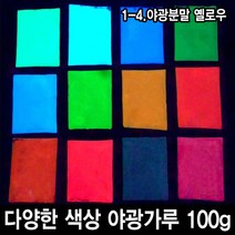 와이지알씨 야광가루 100g 축광안료 야광 파우더 인테리어 공예, 1-4.야광분말 옐로우 100g