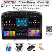 카플레이 안드로이드 매립형 매립 네비게이션 무선 장착 9 android 11 carplay for peugeot 408 for peugeot 308 308sw 자동차 라디오, 2-32ahd 캠