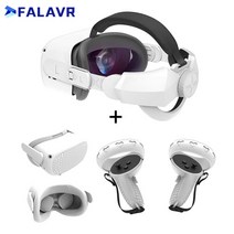 VR VR기기Oculus 퀘스트 2 용 헤드 스트랩 엘리트 조정 가능한 VR 헤일로 컴포트 PU 가죽 패드 액세서리 Ne, 한개옵션1, 07 Strap White Cover
