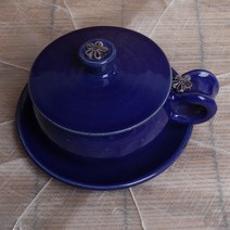 꽃하나 쌍화차잔세트 250ml 파랑 -한방차 전통찻잔