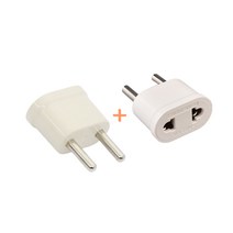 1+1 110v 220v 돼지코 멀티 변환 어댑터 플러그, 슬림 멀티 세로형 화이트1+1