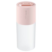 [솔츠듀얼미스트가습기] 솔츠 듀얼미스트 무선 미니 USB 가습기 LED 무드등, 핑크