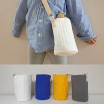 유치원 초등학생 끈달린 물병 물통 가방 파우치 주머니 스트랩, 회색