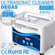 초음파 세척기 가정용 업소용800ml 가정용 디지털 초음파 클리너 60W 스테인레스 스틸 목욕 110V 220V Dega, 01 0.8L Degas 35W_02 EU, 01 0.8L Degas 35W_02 EU
