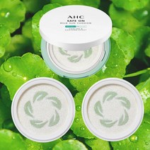 크림 대신 쿠션 대용량 온가족 사용 피부진정 쿨링 회복 AHC 병풀에센스 무기자차 선쿠션 본품25g+리필2개