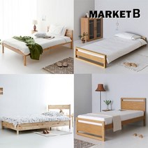 마켓비 원목침대 싱글 침대프레임 원룸 학생 작은방 갈비살 MK0028, FRUGA-화이트