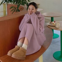 떳다그녀 에필린 반집업 폴라 롱 원피스