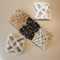 빗핀 머리핀 볼륨업 업스타일 헤어핀 헤어삔 비즈 진주 큐빅 머리카락 쉽게 고정, 4-빗핀-플라워화이트, 본상품선택