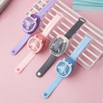 2세대 손목선풍기 팔찌 시계 목 미니 국립전파인증, 마카롱블루