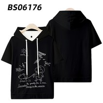 NASA 연명 짱구 톨후드티 남성 커플 타입 반팔 와이드 루즈핏 여름 캐쥬얼 트렌드