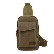 정품 자전거백팩 Wxnow 캔버스 슬링 백 크로스바디 백팩 여성 및 남성용 체스트 백 카키 One_Size, Army Green