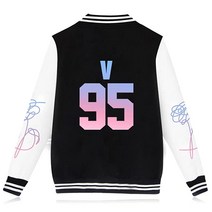 Kpop Jung Kook 야구 재킷 유니 유니폼 Love Yourself 스웨트셔츠 스웨터 코트