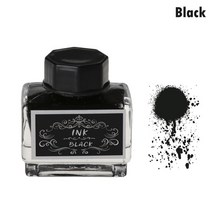 만년필잉크 병잉크1병 515ml 무탄소 다채로운 잉크 분수 딥 펜 그림 쓰기 낙서 용품, 블랙 15ml