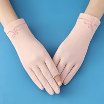 SINPAID 여성 장갑 봄 여름 가을 터치장갑 운전장갑 골프 자전거 반장갑 스마트폰 손가락장갑 자수 레이스 등산장갑 여자 운전 자외선차단, 핑크