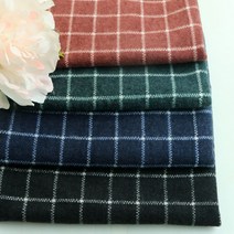 [동대문원단]포근체크3 FW 기모 스판 다이마루원단, 네이비