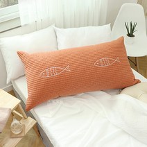 집에 피쉬 피그먼트워싱 등받이쿠션 헤드쿠션 커버_7color 커버, 오렌지
