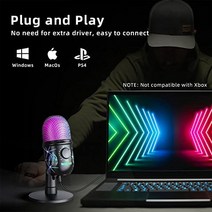 유튜브 방송 마이크 미국 MRSDY USB PC용 플러그 앤 플레이 게이밍-630631, V5 마이크