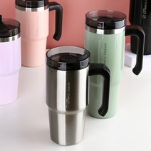 젊은이마켓 손잡이 대용량 텀블러 890ml 스텐304 보냉병 보온병, 메이슨 텀블러(890ml-블랙)