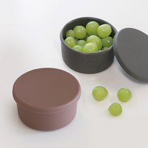 [리본제이]도넛 실리콘 밀폐용기 냉장고 밥팩 중 250ml, 색상:웜브라운