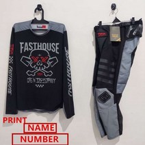 저지 프린트 2023 네이비 FH 세트 4 웨이 스트레치 더트 바이크 모토 크로스 기어 ATV 오토바이 슈트 오프로드 팬츠, XXL 38_JERSEY PRINT 2, JERSEY PRINT 2