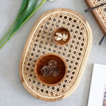 체리하우스 라탄 케인 트레이 타원 - 중 1p, 단품, 1개