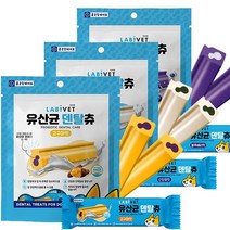 [멍도락 수제껌 증정] 종근당 라비벳 유산균 덴탈츄 강아지 구강치석 덴탈껌, 산양유맛+ 증정, 중현경용, 108g