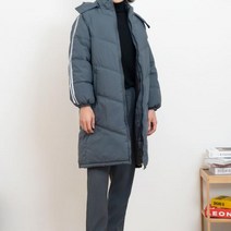 남자 롱패딩 이중 점퍼 심플라인 따듯한 모자 패딩 남성