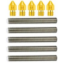 3D 프린터부품 5pcs 황동 압출기 노즐 인쇄 헤드 M6 30mm 스테인레스 스틸 목구멍 Anet A8 Mk8 Reprap 프린터 부품, 0.4mm