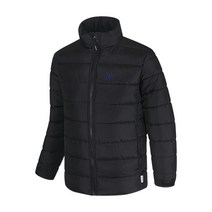 훼르자 퀄팅 심플 로고 웰론 경량 패딩 블랙