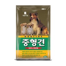 곰표 대한사료 도그라인 중형견 15kg 자견 사냥견 훈련견 뼈모양사료 강아지사료