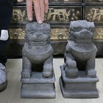 행운갤러리 해태상 한쌍 해치 수호신 석상 조형물 조각상 장식품 개업선물 실내 인테리어소품 포토존 공원조성, 단일색상(한쌍)