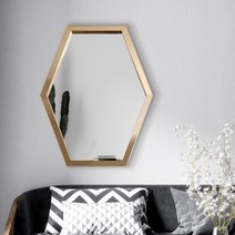 데코지 스텐 직육각 골드 벽거울