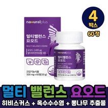 멀티 밸런스 요오드 아이오딘 영양제 미국산 요오드 정 타입 갑상선 호르몬 합성 필요 멀티케어 건강기능식품, 4박스, 멀티밸런스요오드 x 60정
