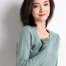 케익 -로미홀리 여성 가디건 봄 가을 겨울 V 넥 가디건 편안하고 심플한 니트 스웨트 긴팔 가디건-k101